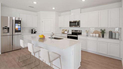 kitchen, quartz counters, revwood select flooring