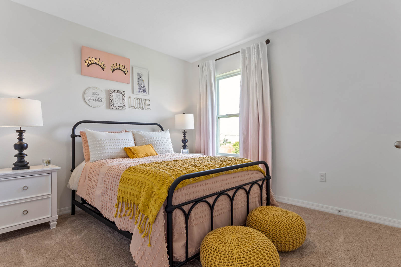 Guest bedroom with side table