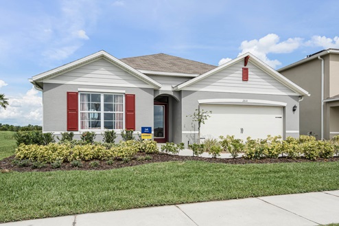 Exterior single family home with two car garage