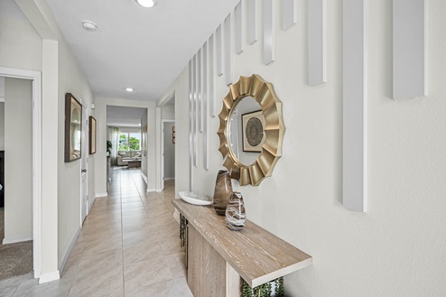 Entry way of the home with ceramic tile