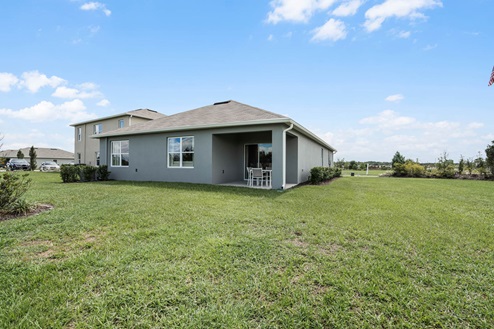 Backyard with covered patio