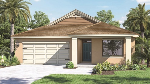 Exterior image of single family home with two car garage
