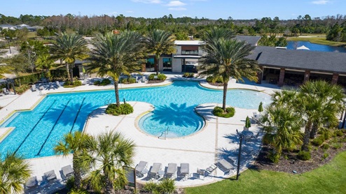 Aerial view of the pool amenity