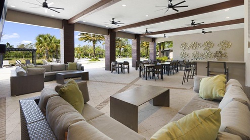 Lounge area in covered patio