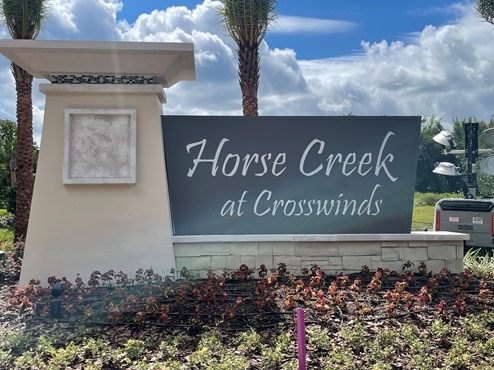 Horse Creek at Crosswinds entry monument