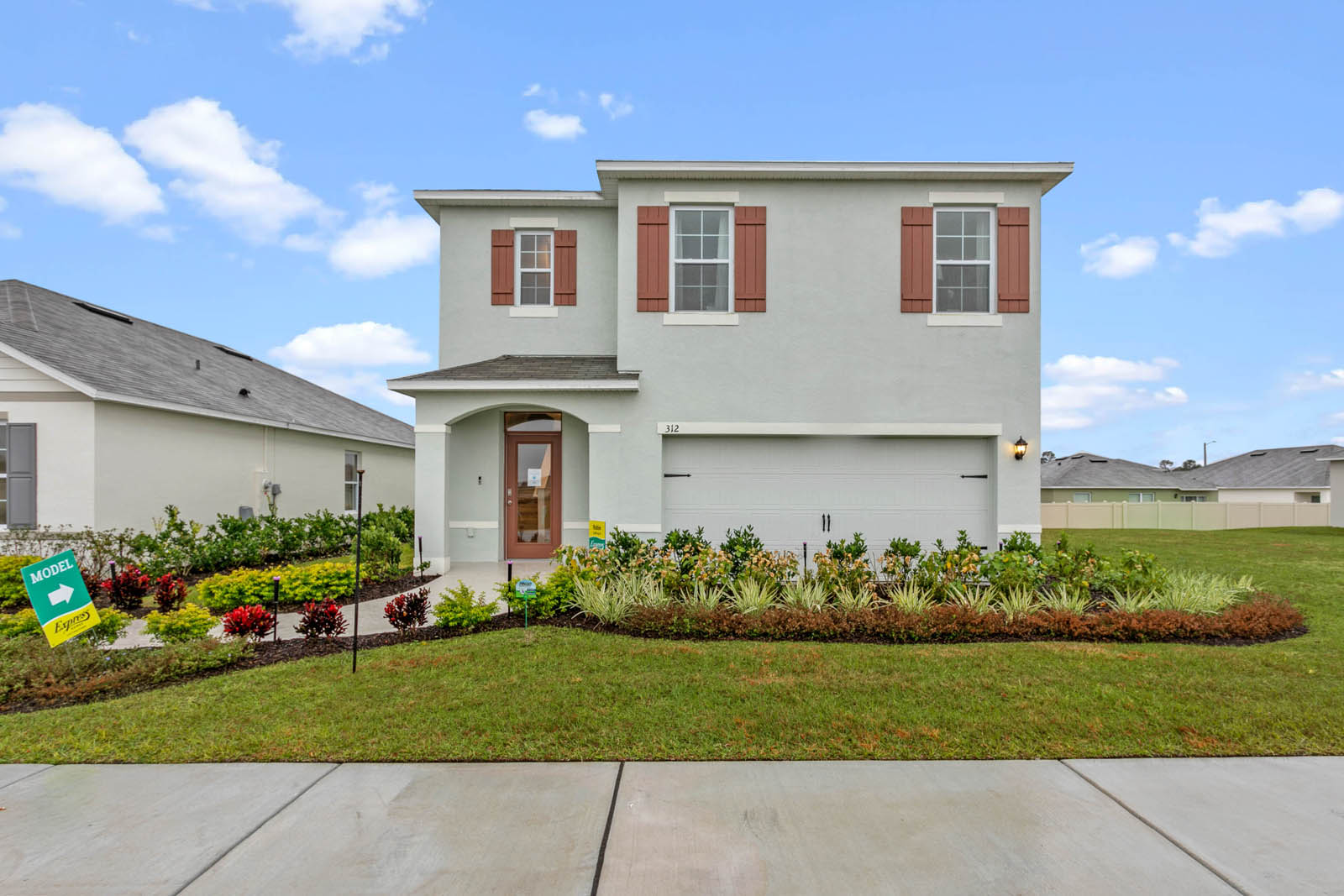 Two-story single family home with two-car garage