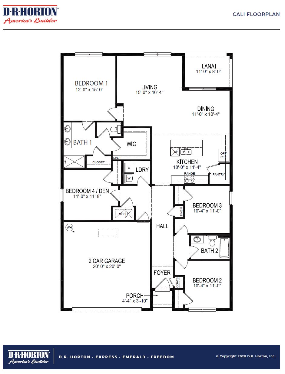 One story home floorplan layout