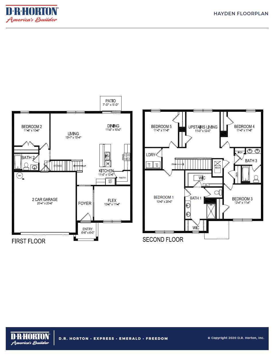 two story home floorplan layout
