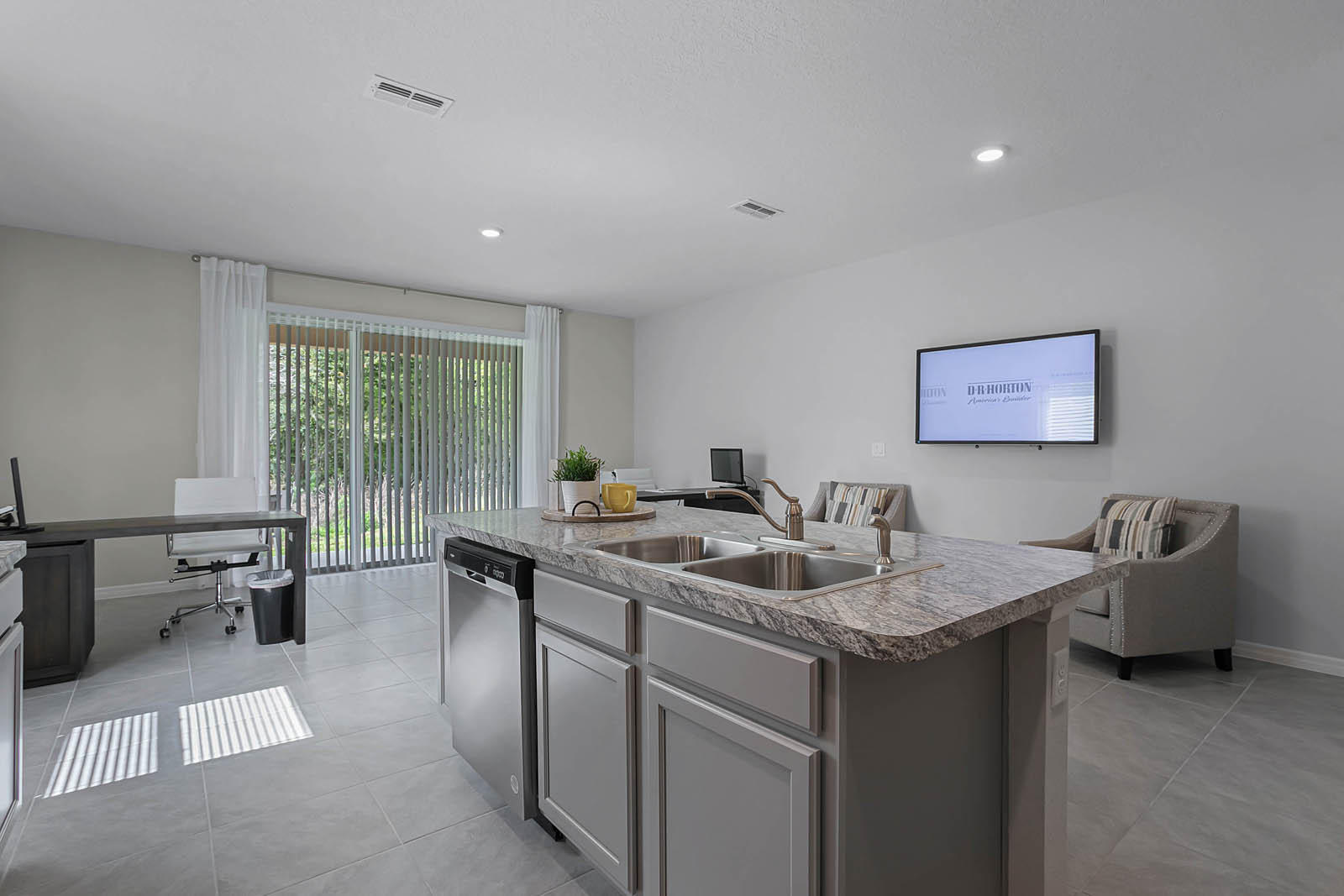 Kitchen island with built in sink