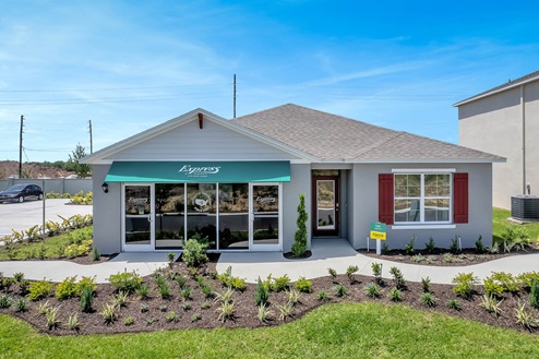 Exterior of the Cali one story sales center model