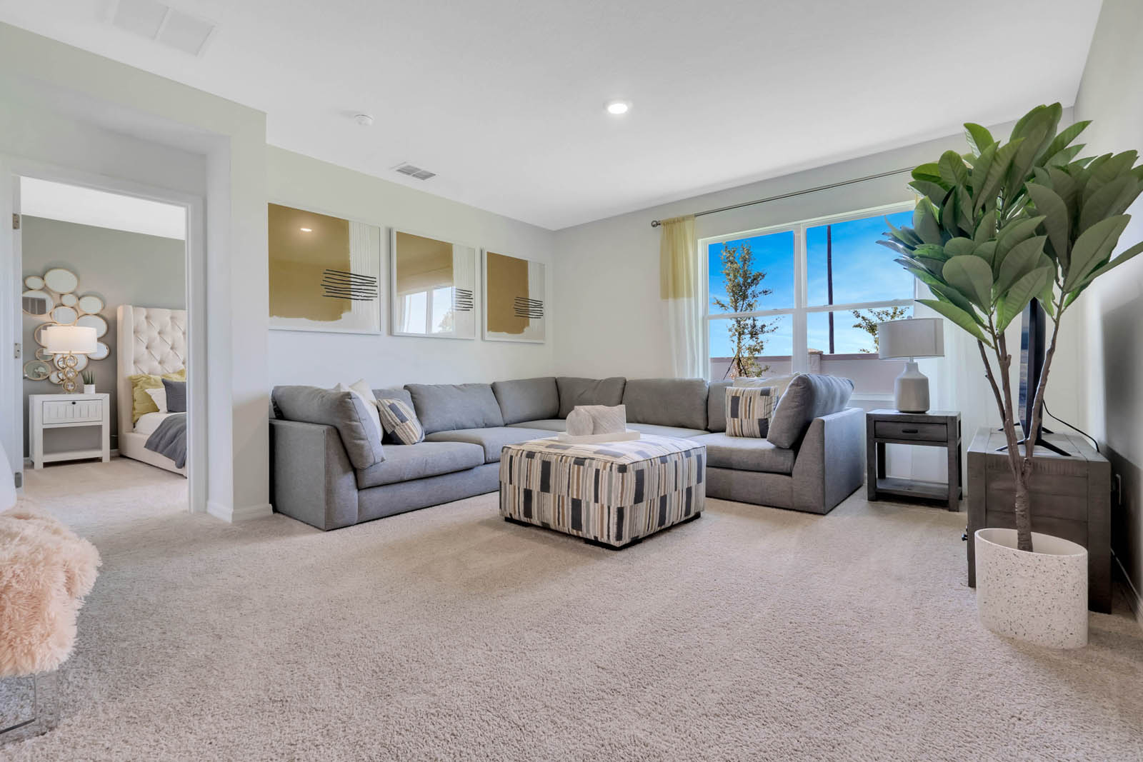 Living room adjacent to the primary bedroom