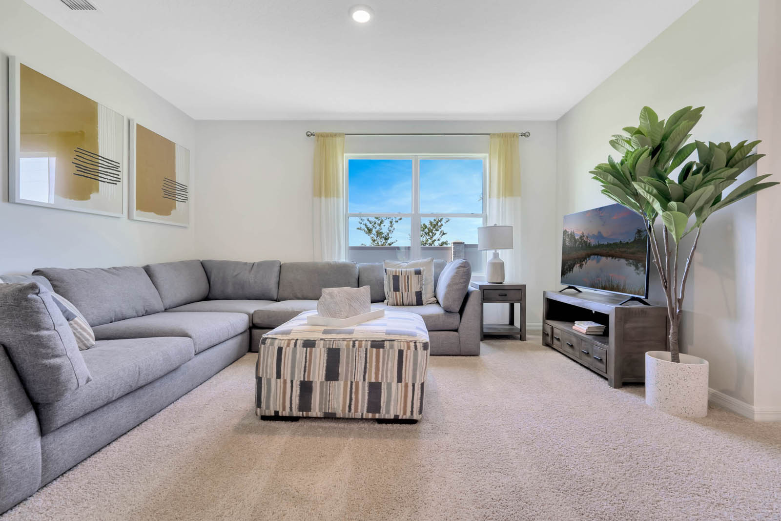 Living room space with window