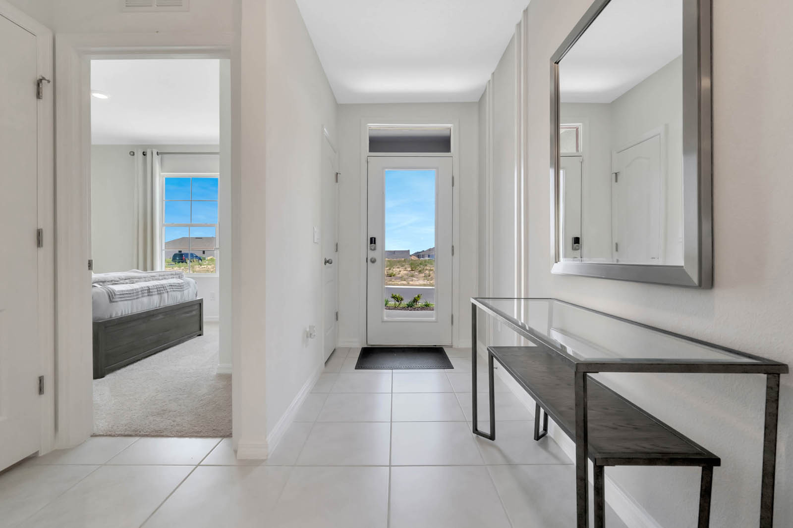 entry way of the home with view of the rooms