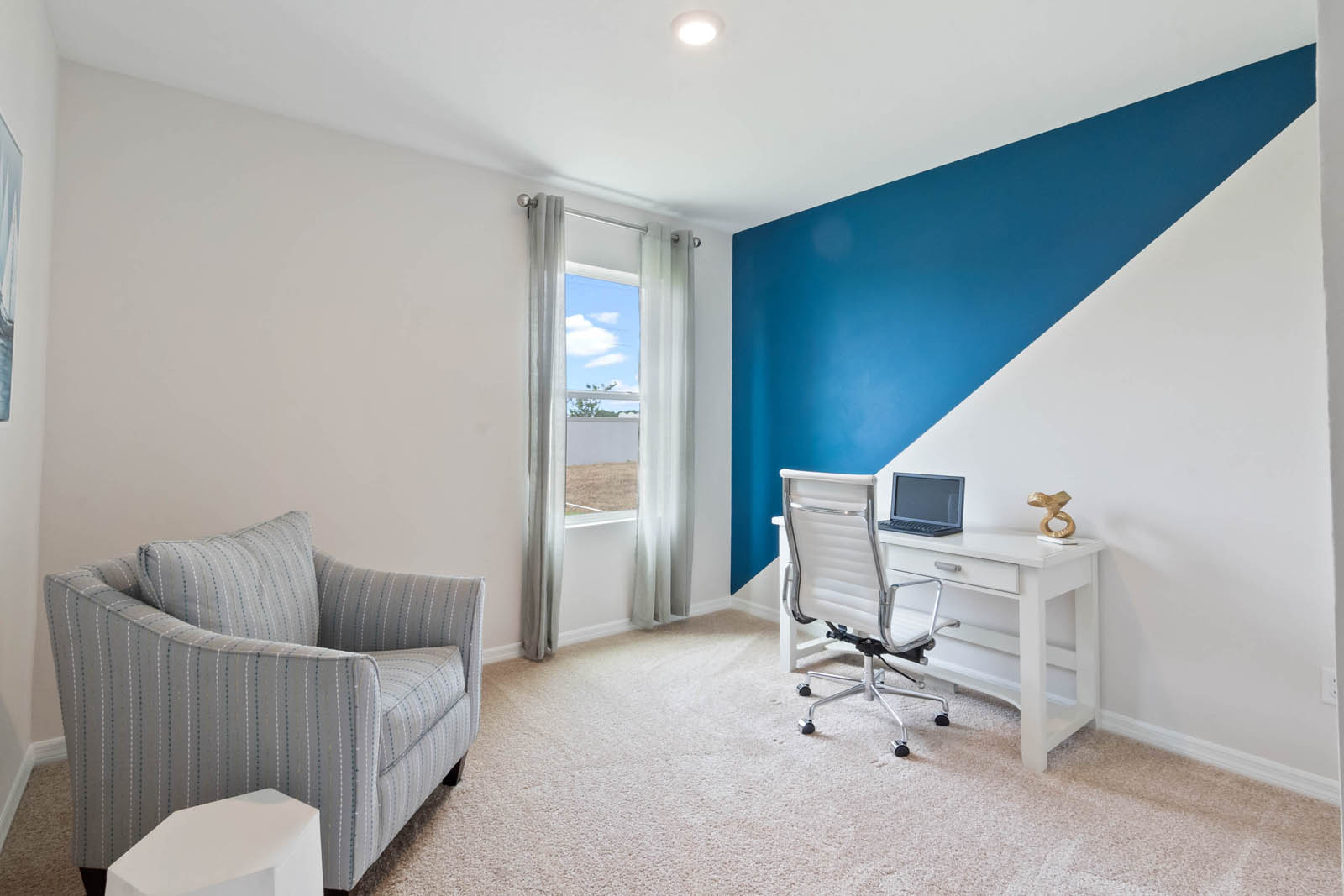 Office with carpet throughout