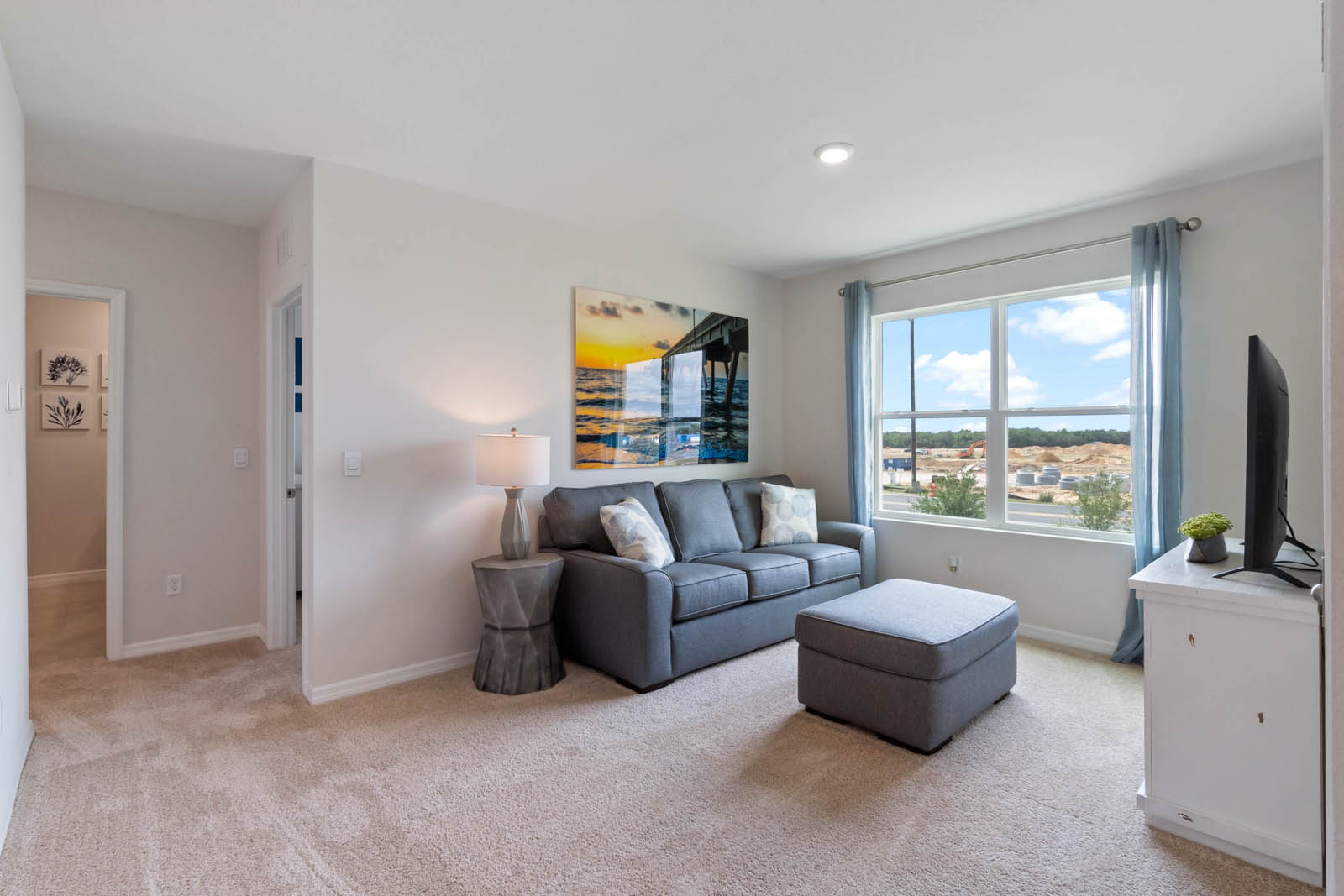 Upstairs loft space with couch