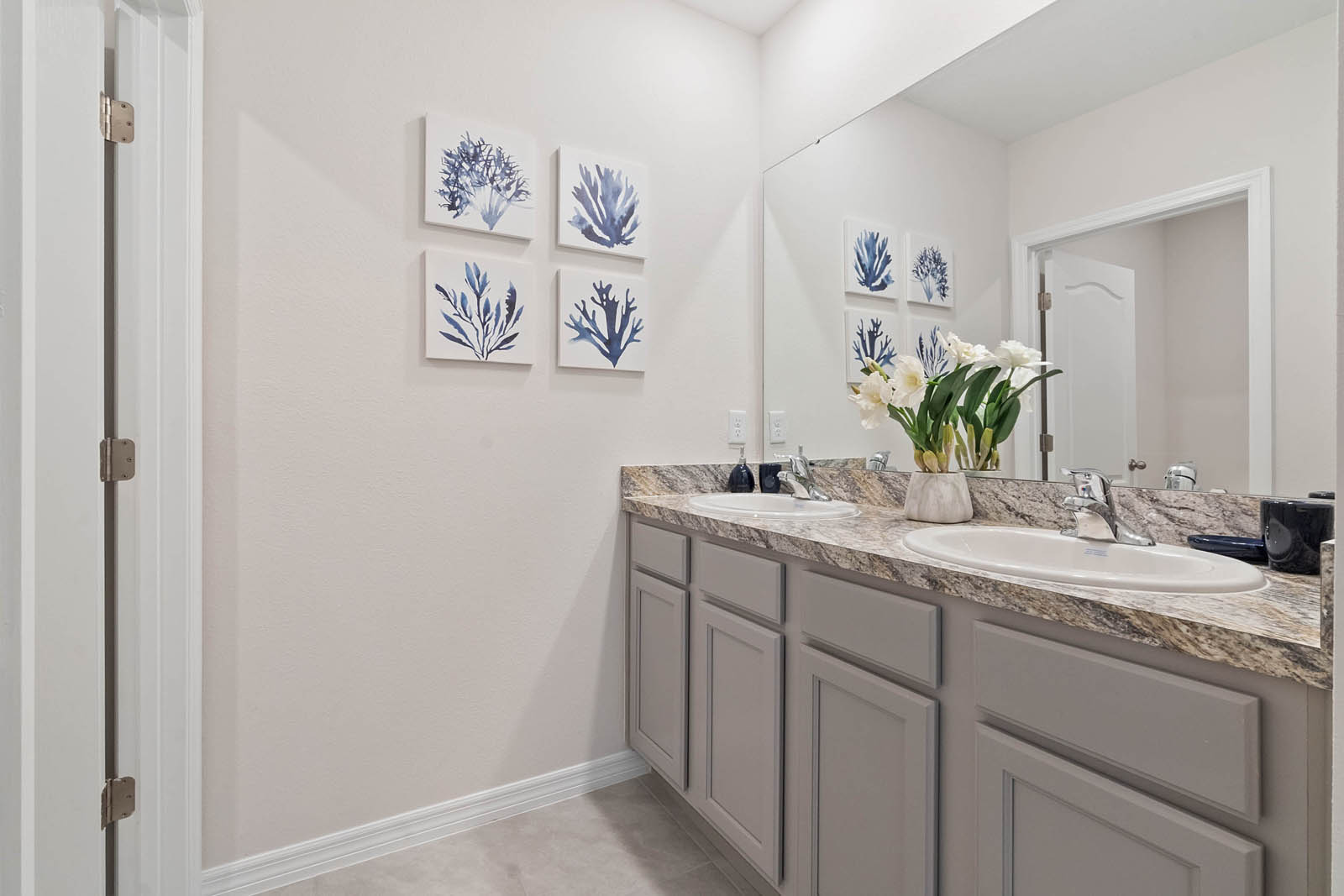 Guest bathroom with double vanity