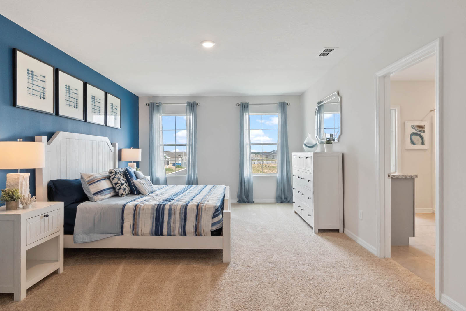 Primary bedroom with king bed