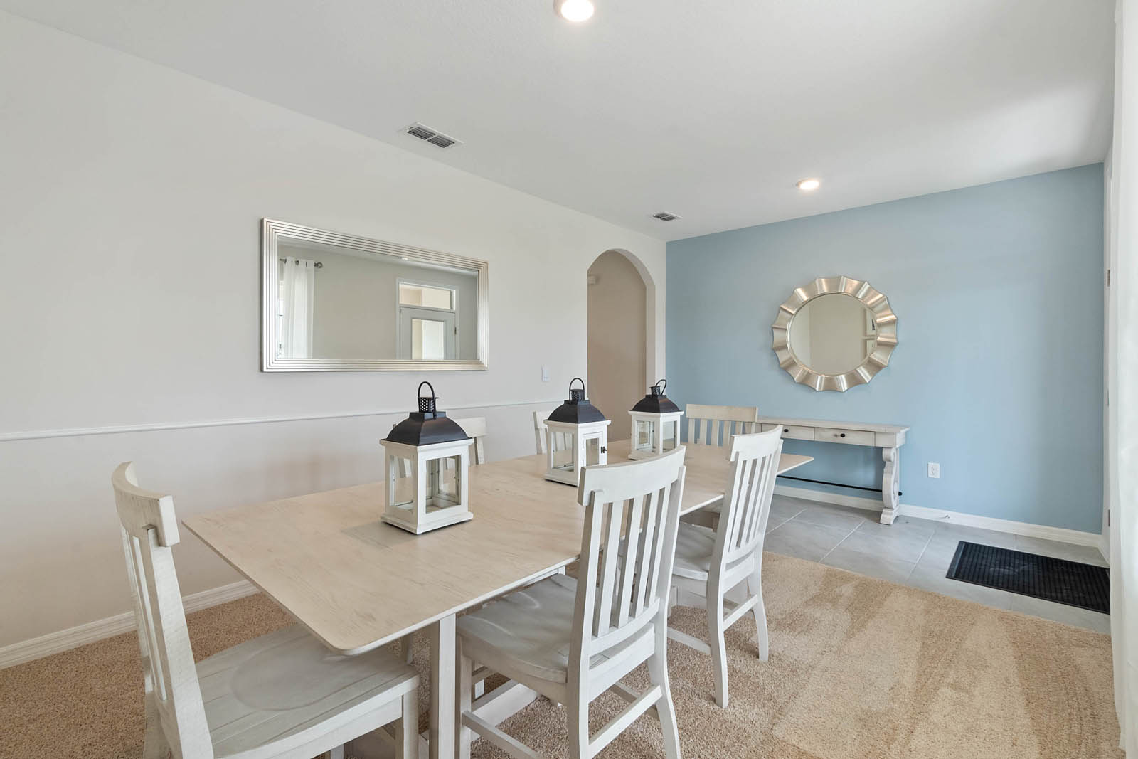Dining room with entrance to the home