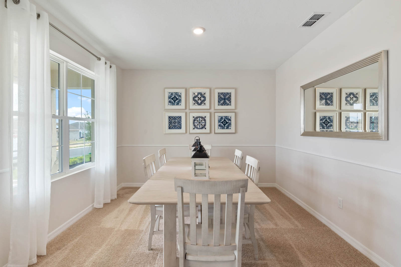 Dining room by the front of the home