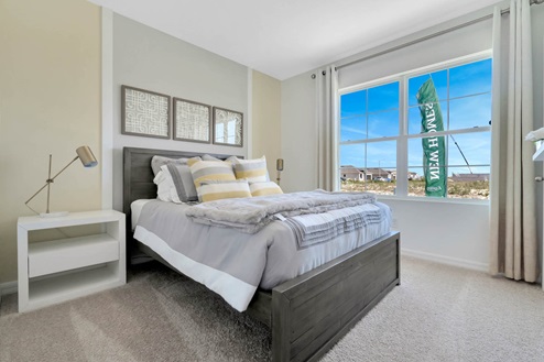 bedroom with bed and windows