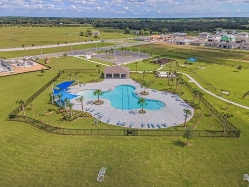 aerial view of the pool
