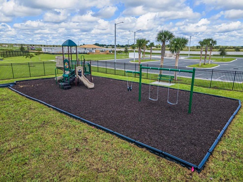 Kids playground with swings and slide