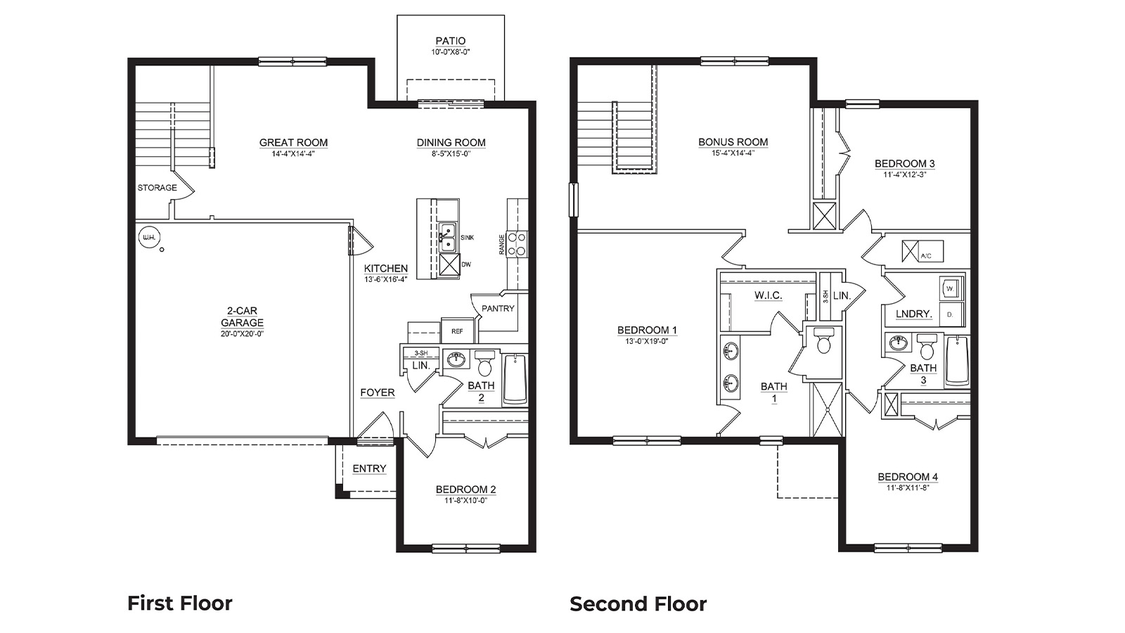two story home floorplan layout