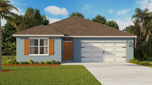Rendering of one-story home