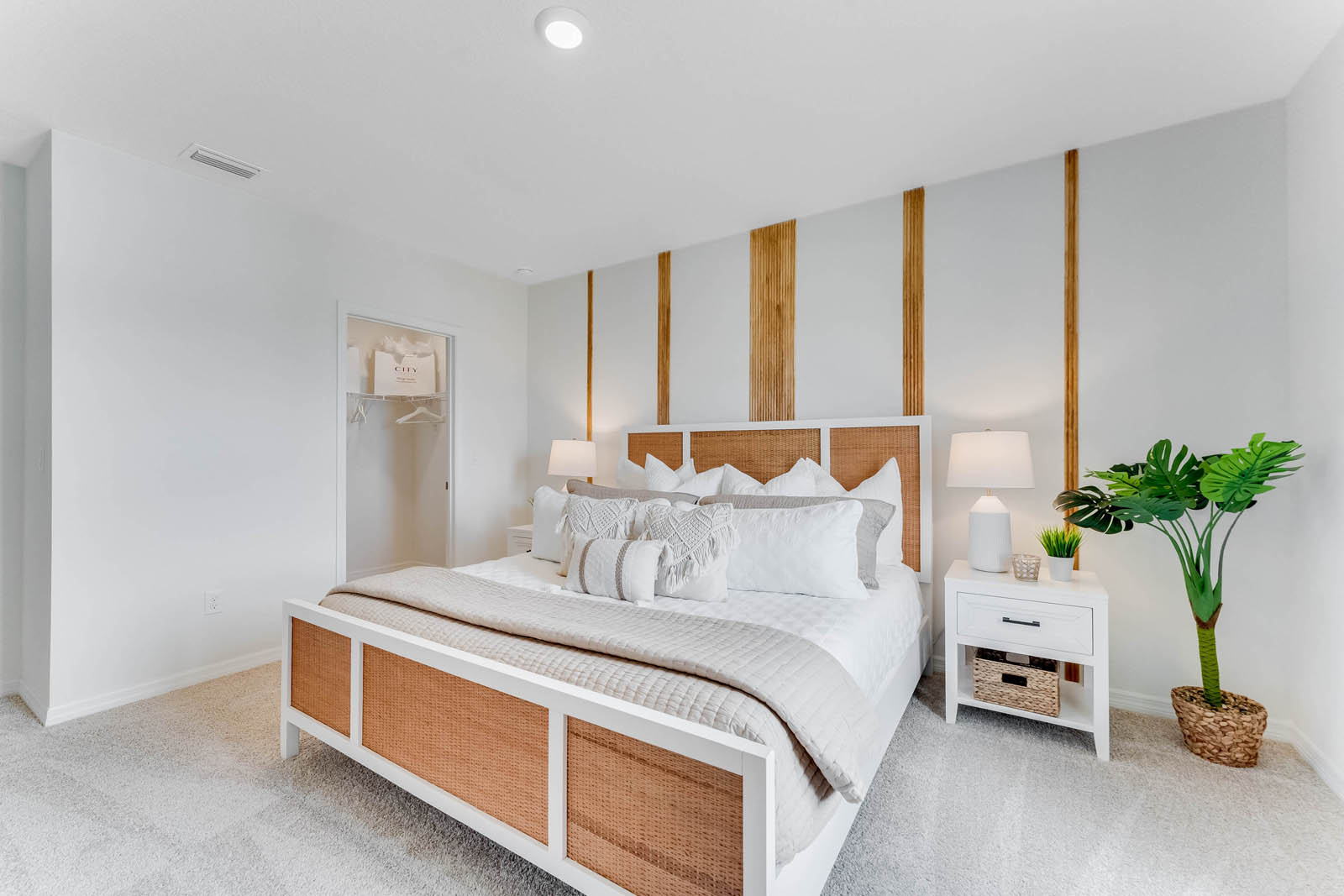 primary bedroom with walk in closet