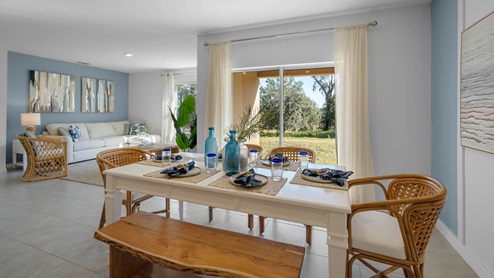 Dining table with view of the Living room