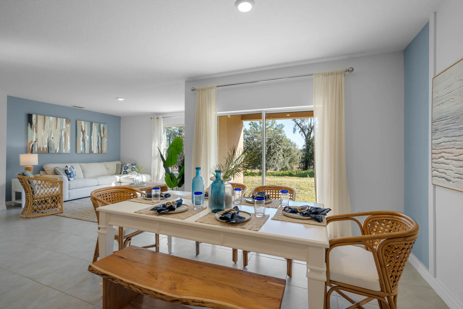 Dining room with view to the living room