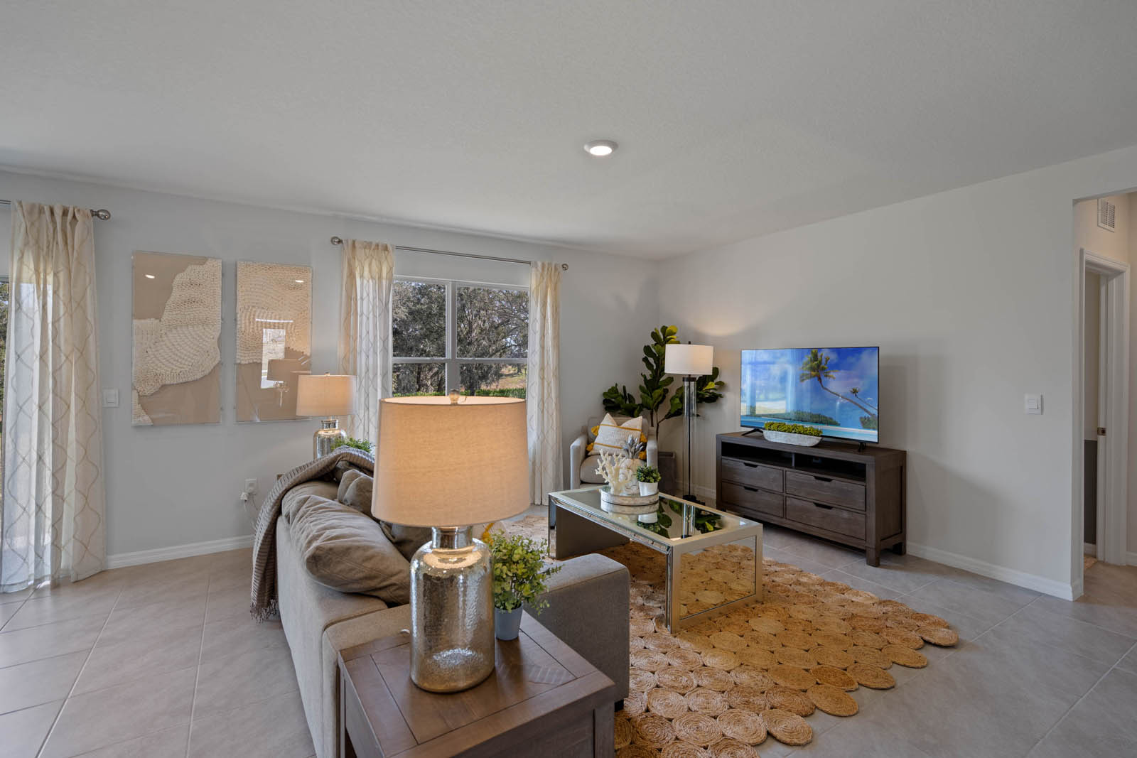 Living room side with window facing the backyard