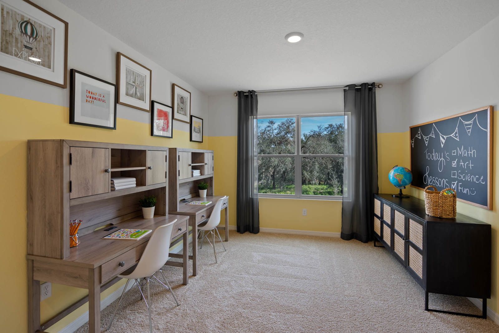 upstairs Loft area with 2 desks and window
