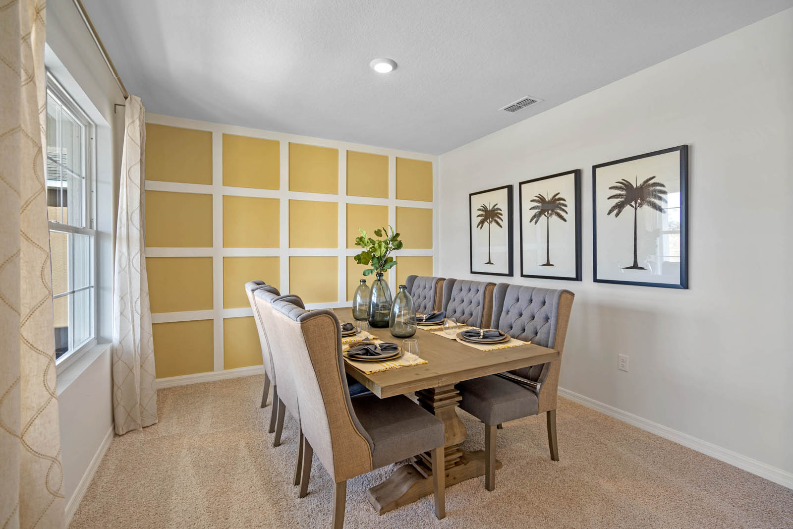 Dining room area with the dining table and window
