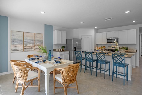 Kitchen dining table near the sliding door