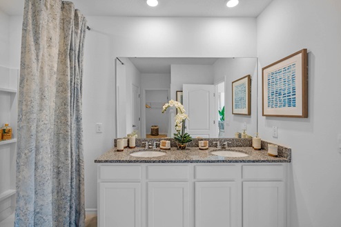 Primary bathroom with double sink