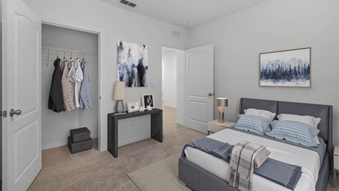 Bedroom with beds and closet