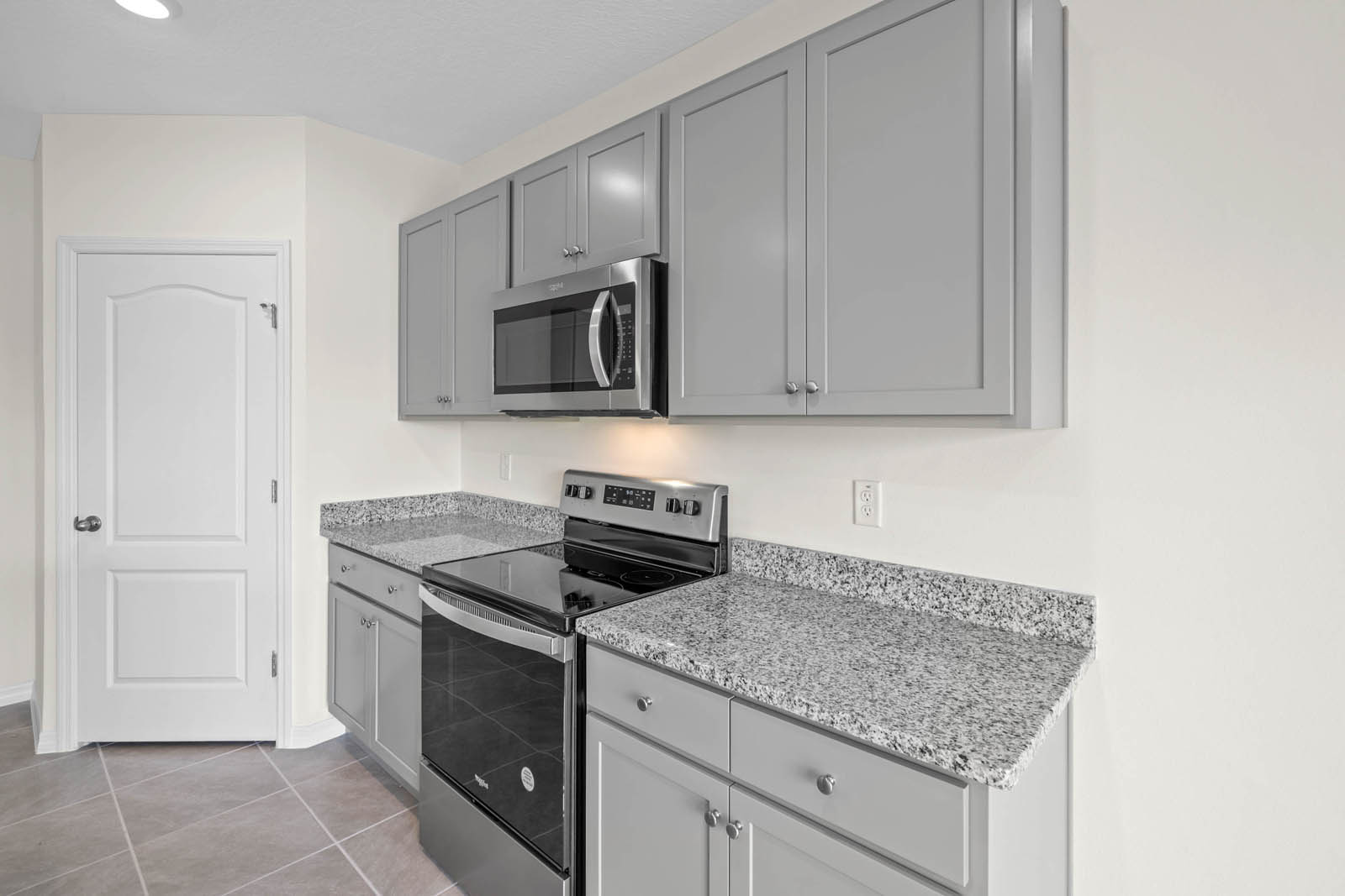 Kitchen with stainless steel appliances