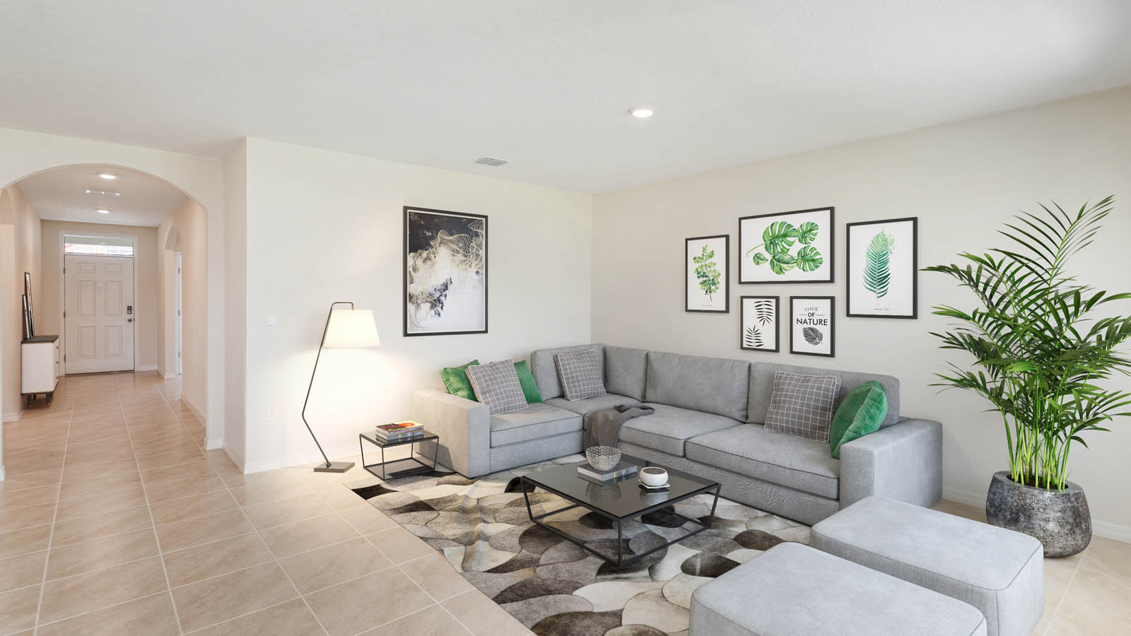 Virtually staged living room