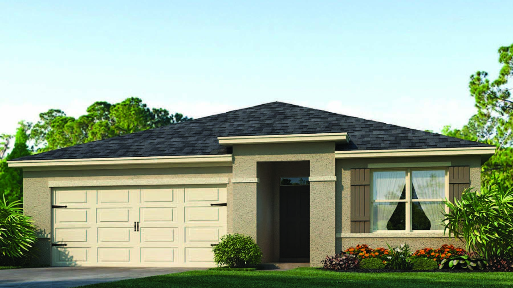 Single family home with two car garge