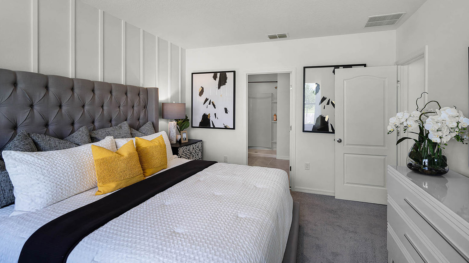 Primary bedroom with king bed