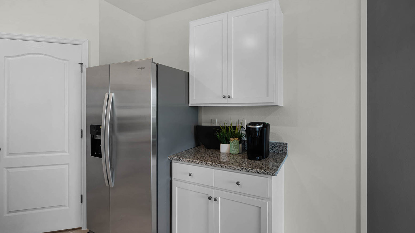Kitchen with stainless steel appliances