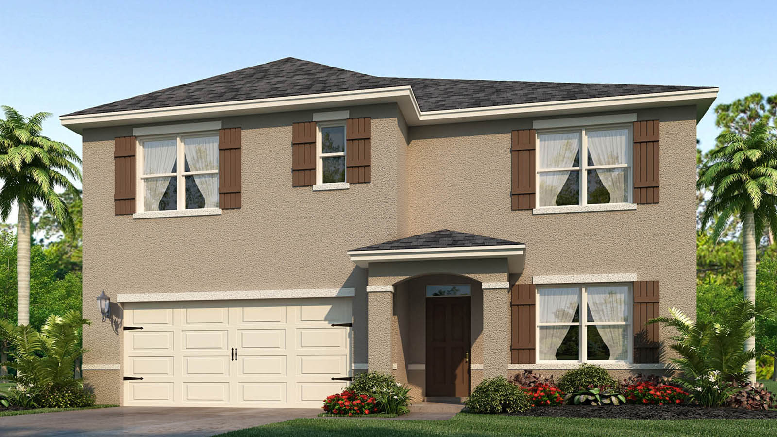 Two story single family home with two car garage