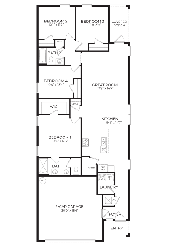 One story home floorplan layout