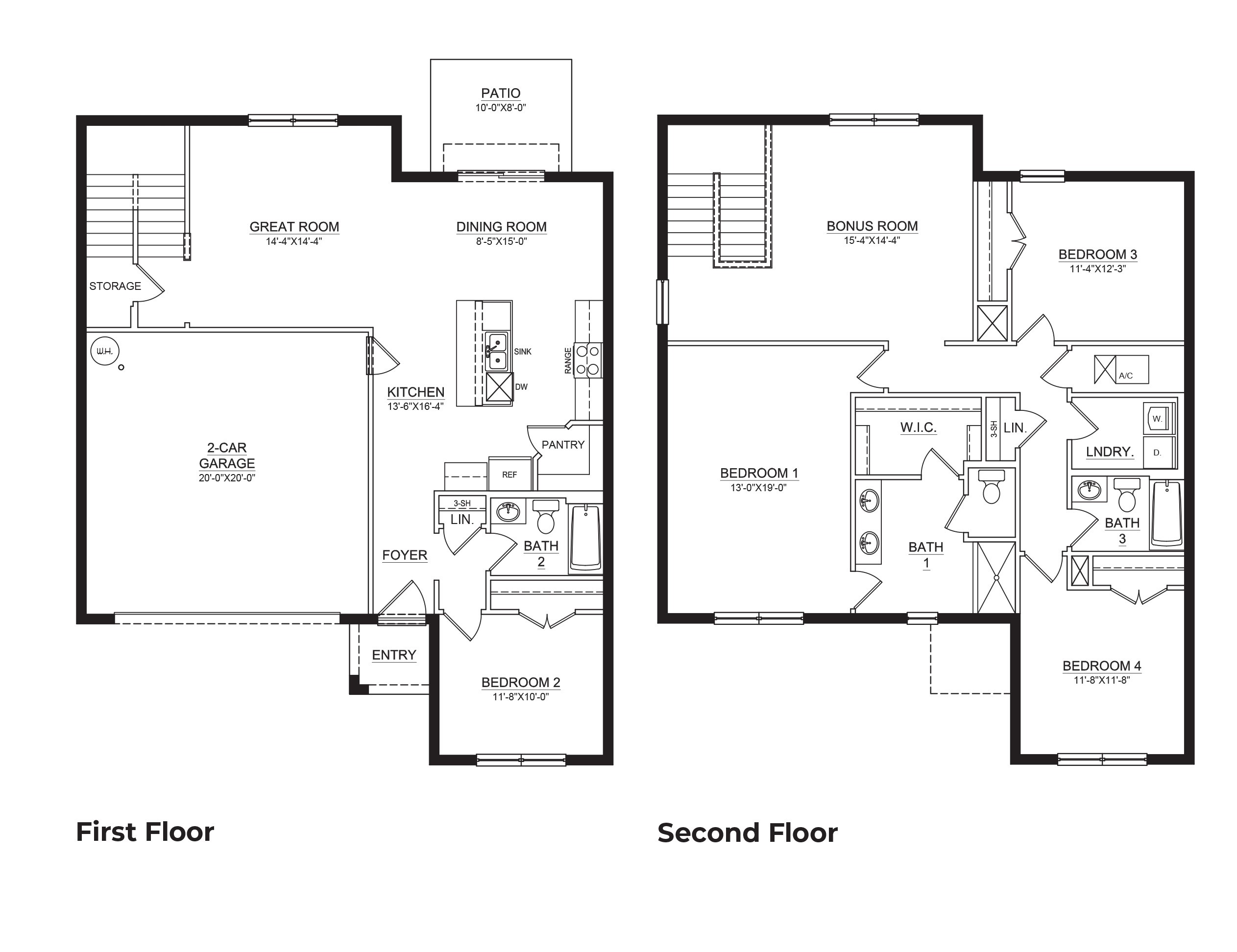 2 story home floorplan layout