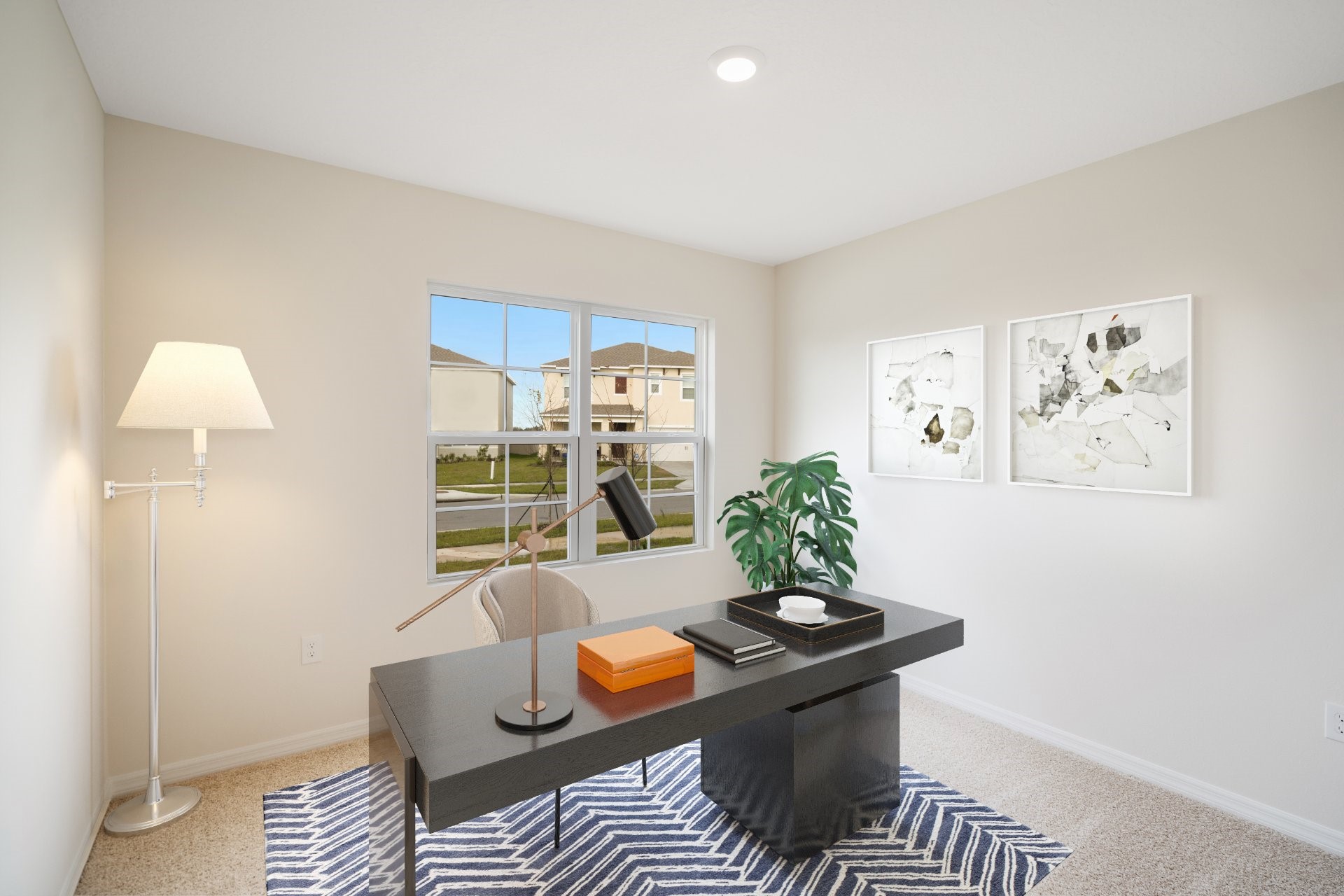 Guest bedroom used as an office.