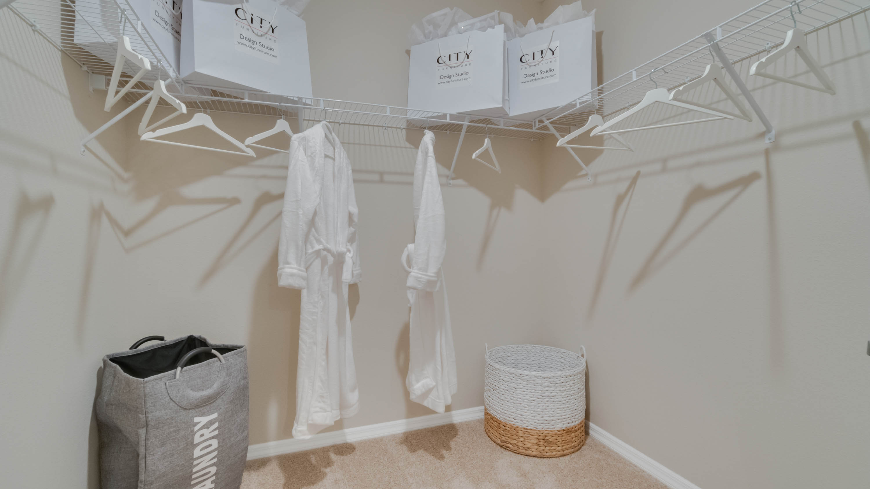 Walk in primary closet