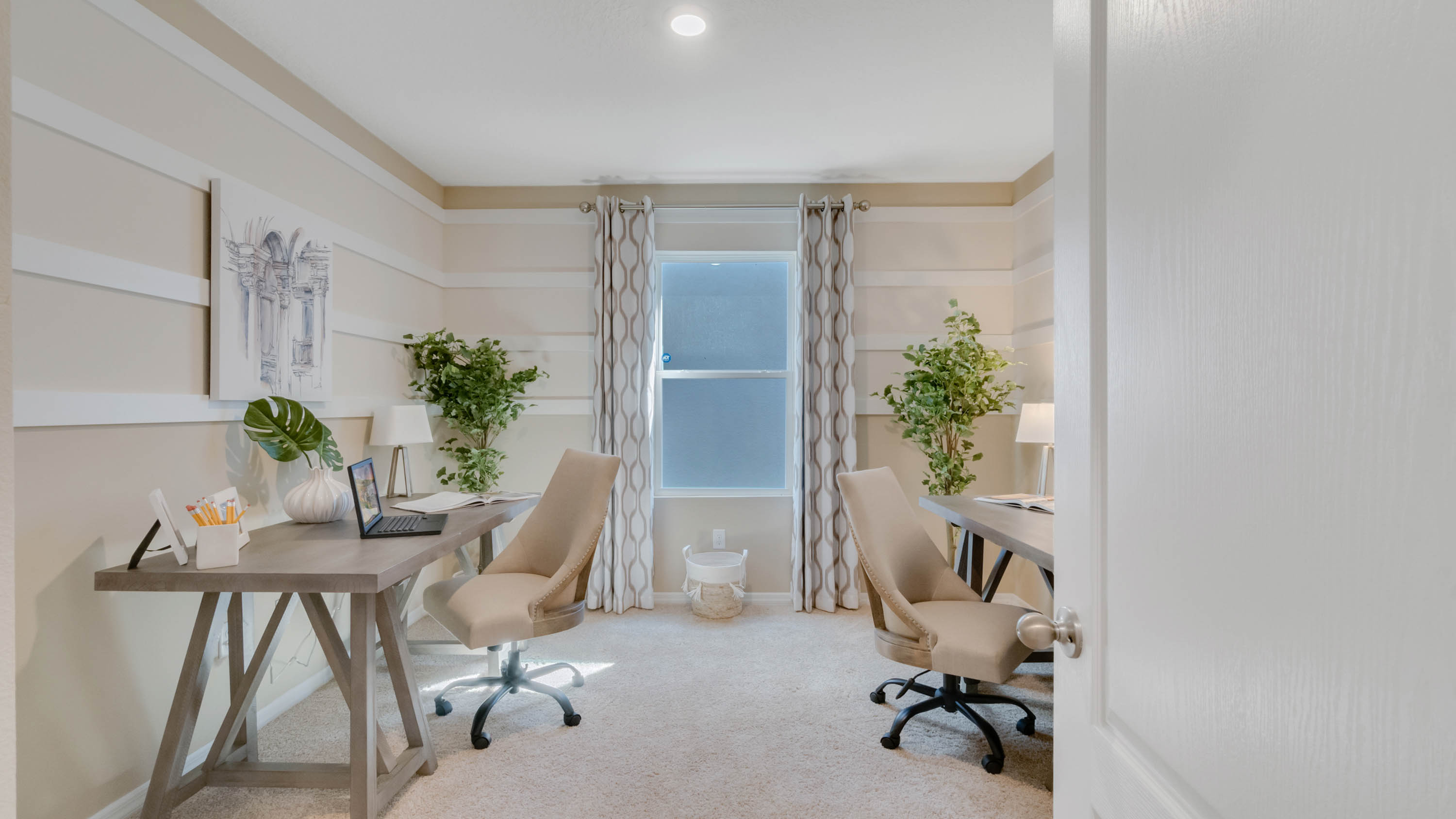 office with carpet and desks