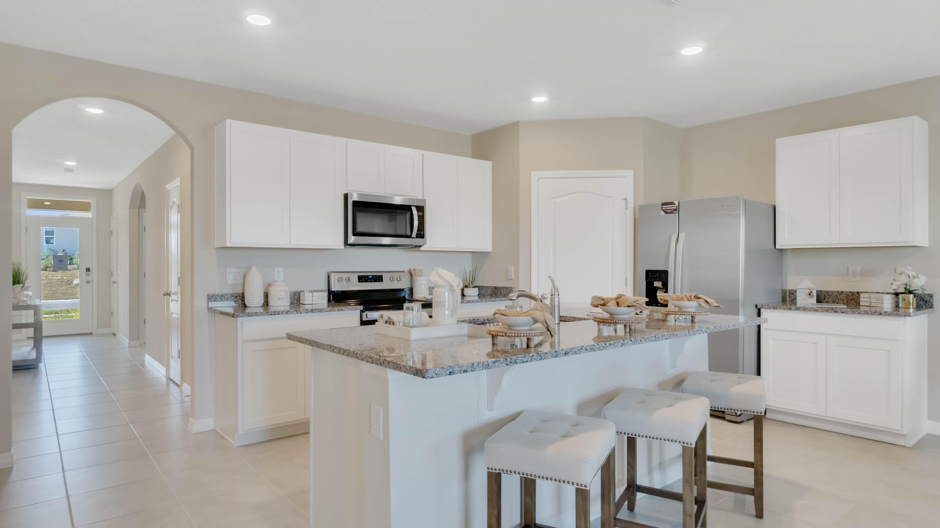 Kitchen Island with stainless steel appliances