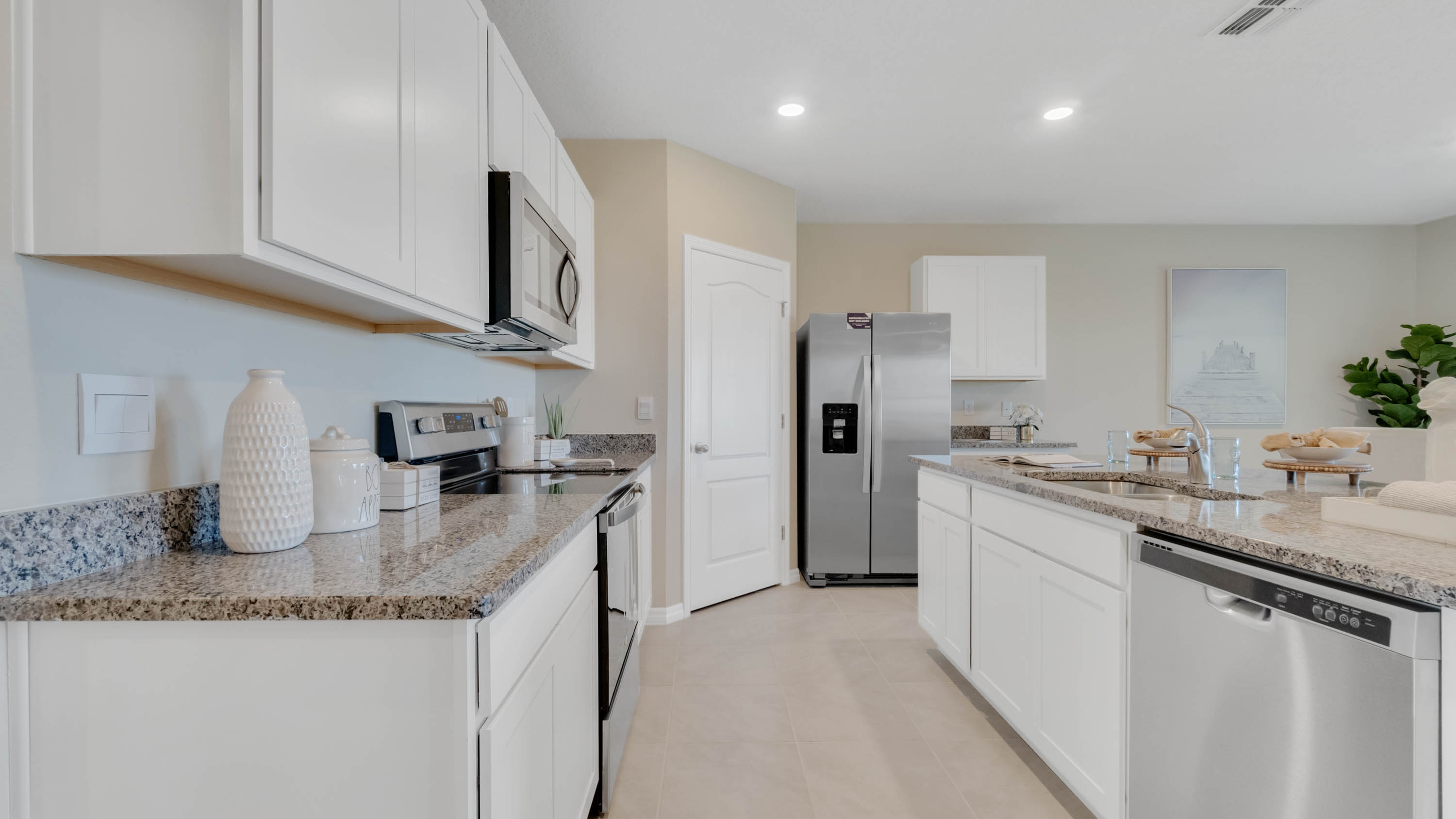 Kitchen Island with stainless steel appliances